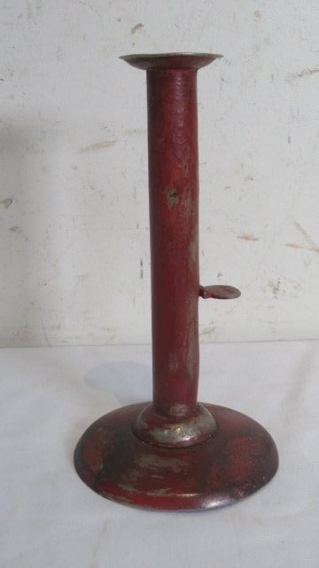 Hogscraper candlestick in red paint (1 of 3)