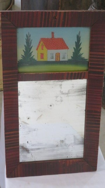 Early federal mirror with reverse painting (1 of 4)