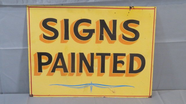 Mid-20th century one-sided heavy tin sign (1 of 4)