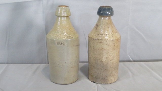 2 late 19th century stoneware beer bottles (1 of 5)