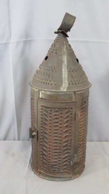 Early punched tin candle lantern (1 of 4)