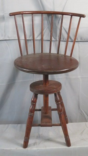 Late 19th century Shaker style revolving stool (1 of 6)