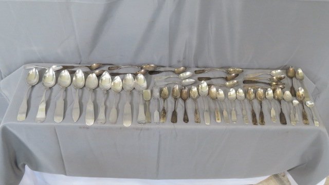 45 pcs of coin silver by various makers (1 of 4)