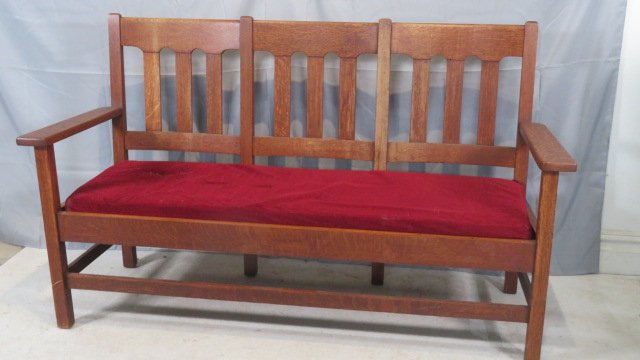Arts and crafts oak bench (1 of 5)