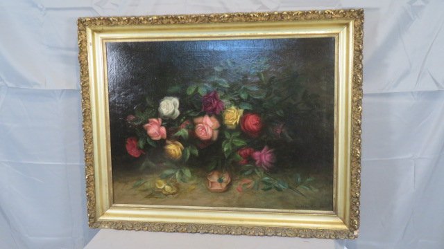 Large O/C still life Alden Mote 1904 painting (1 of 6)