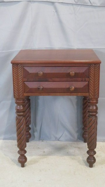 Ca 1850 cherry 2-dovetailed drawer stand table (1 of 7)