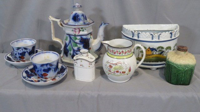 7 pieces of early china (1 of 8)