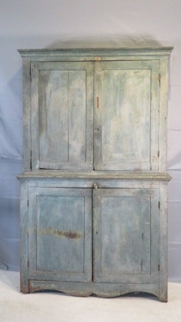 Early painted blind door step back cupboard (1 of 8)