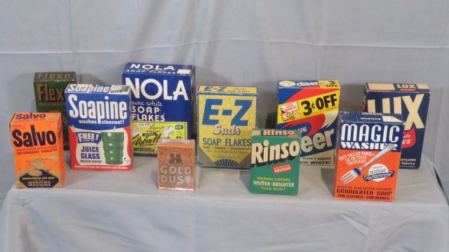 10 cardboard advertising boxes for laundry soap (1 of 4)