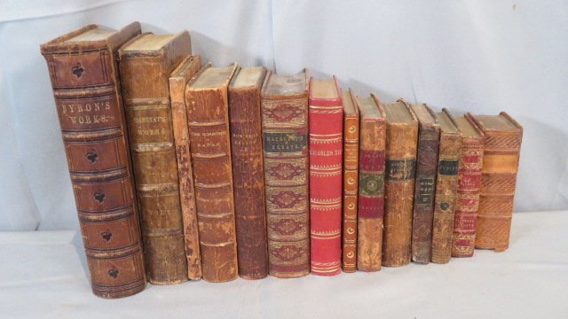 14 early leather bound books (1 of 6)
