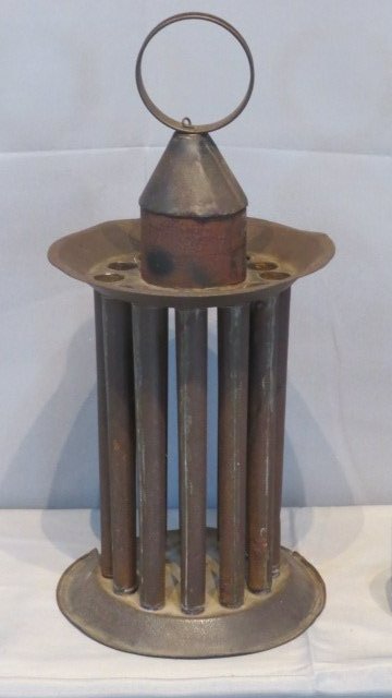 Early 19th century tin round hanging 12-tube candle mold (1 of 5)