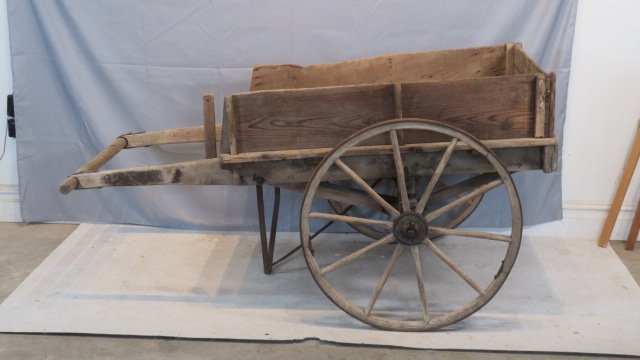 19th century wood and iron spoked wheel huckster cart (1 of 7)