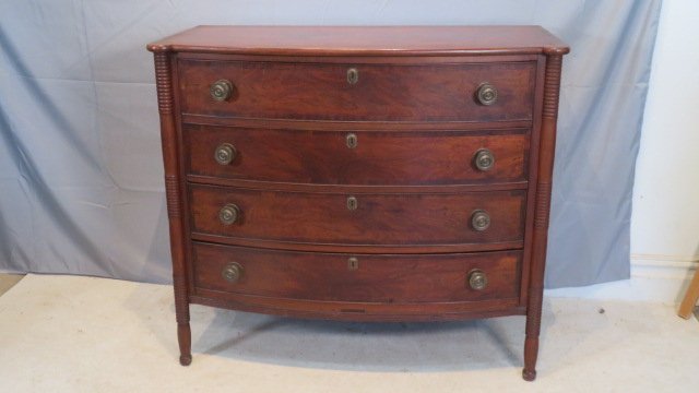 Cherry federal bow-front chest of drawers (1 of 6)