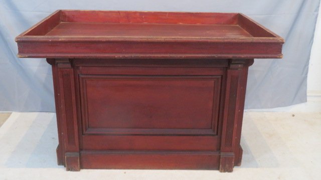 Pine old General Store merchandise table in old red paint (1 of 6)