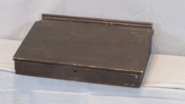 Diminutive pine counter desk in old black paint (1 of 5)