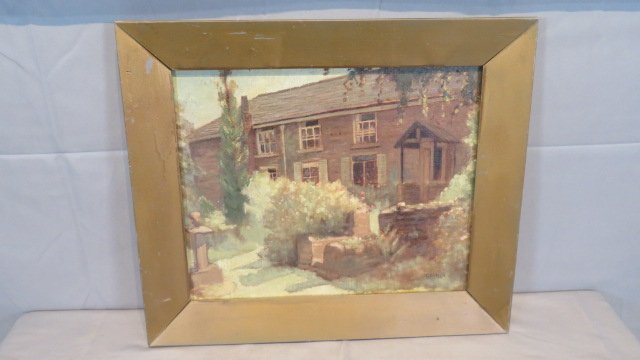 Oil painting attributed to Charles S. Garner, Bucks Co., Pa. (1894-1933) (1 of 7)