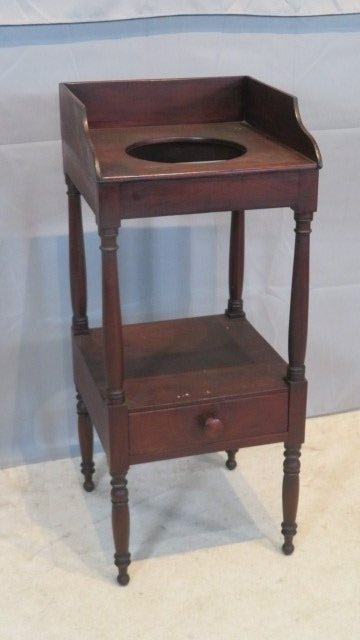 Cherry washstand with dovetailed gallery and drawer (1 of 5)