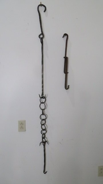 2 adjustable hand wrought iron fireplace trammels (1 of 3)