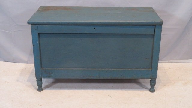 Ca. 1840 walnut painted blanket chest (1 of 7)