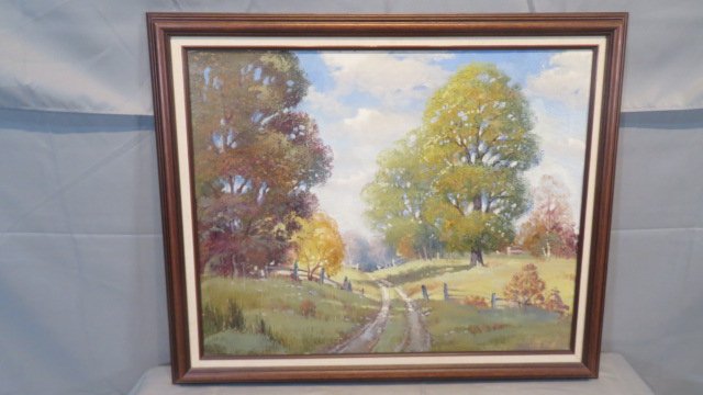 O/C landscape painting by Indiana artist Ernest T. Fredericks (1877-1959) (1 of 7)