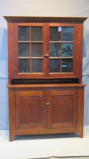 Mid-19th century walnut 2-pc step back cupboard (1 of 7)