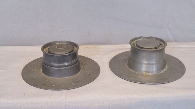 2 - 19th century pewter inkwells (1 of 3)
