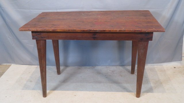 Early 20th century primitive pine worktable (1 of 6)