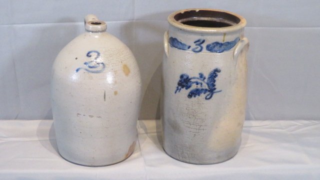 2 unmarked 19th century stoneware pieces (1 of 9)