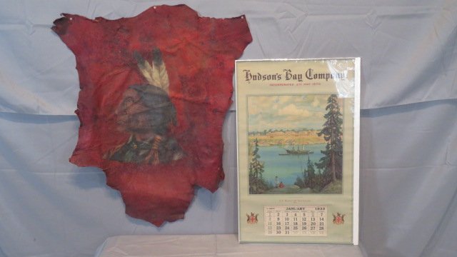 1933 Hudson Bay calendar and native American painting (1 of 7)