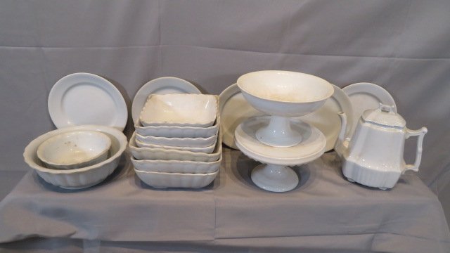17 pcs of white ironstone (1 of 7)