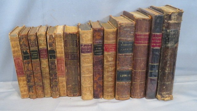 14 leatherbound books dated 1820-1886 (1 of 2)