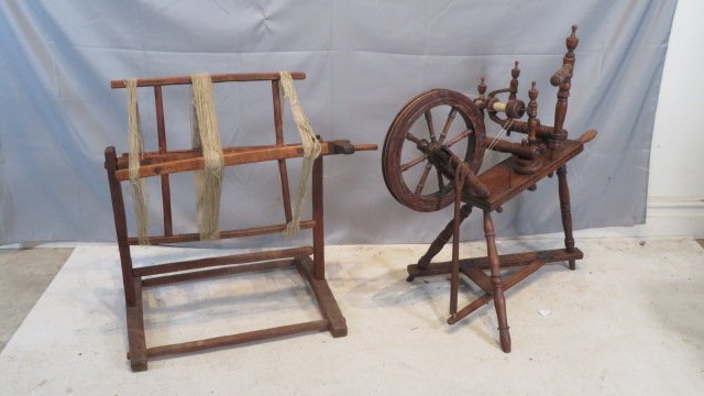 Unusual flax wheel and yarn winder (1 of 10)