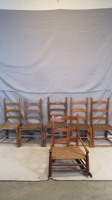 Group of 5 chairs and 1 rocker (1 of 9)