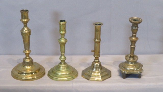 4-19th century brass candlesticks (1 of 7)