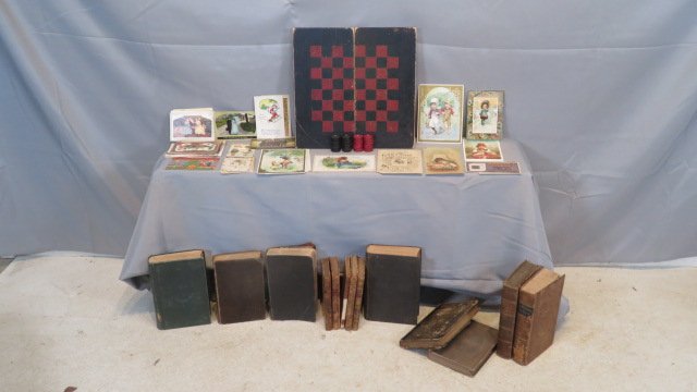 Group of ephemera plus folding gameboard, books, and cards (1 of 6)