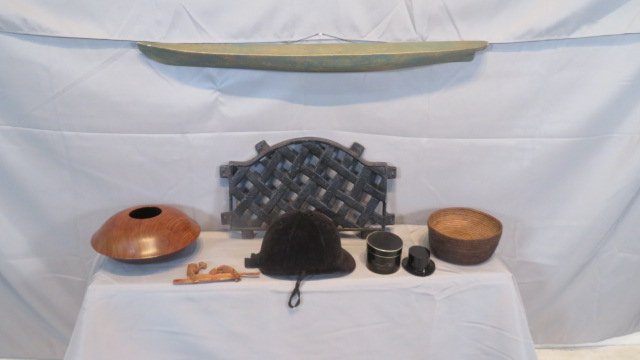 Group of 7 misc items, iron grate, sailboat hull, etc. (1 of 7)