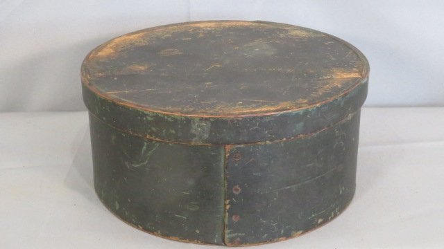 19th century pantry box in old dark green paint (1 of 4)