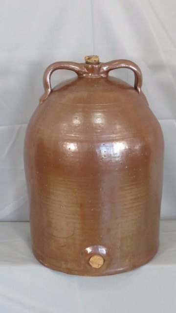 Unmarked stoneware 2 handled watercooler (1 of 5)