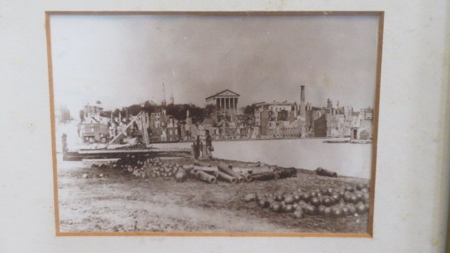 Rare Mathew Brady photo of the ruins of Richmond 1865: Rare from Mathew Brady negative photo of the ruins of Richmond 1865, image is 4.5"T x 6.5"W, overall in frame is 9.5"T x 11.5"W