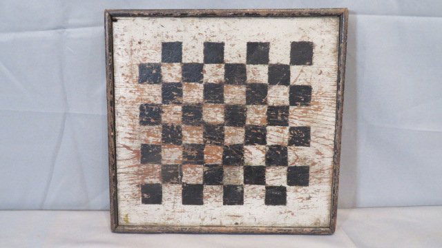 Late 19th century painted game board (1 of 3)