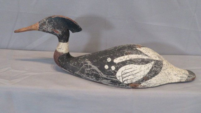 Large wood merganser duck decoy (1 of 8)