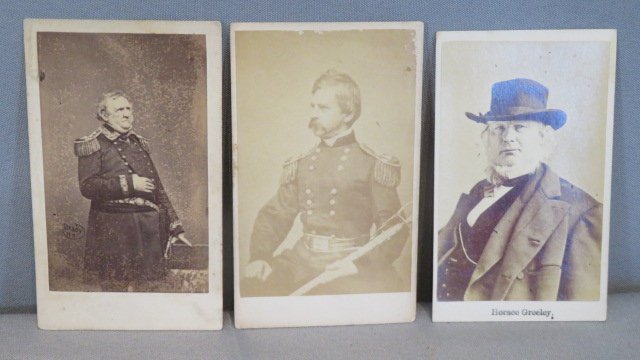 CDV Civil War era image lot of Scott, Banks, and Greeley (1 of 7)