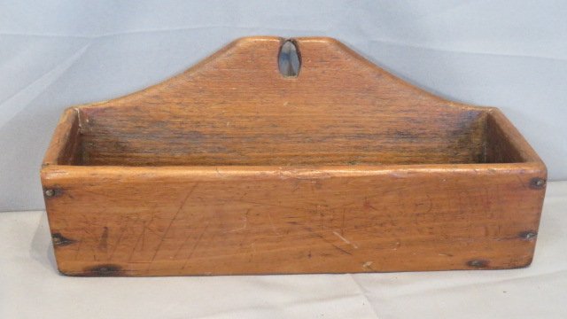 19th century poplar hanging wall box (1 of 5)
