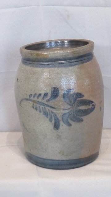 Western PA 1 1/2 gal. decorated stoneware jar (1 of 4)