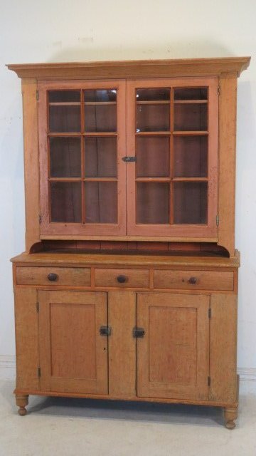 Mid-19th century PA pine 2-pc Dutch cupboard (1 of 9)