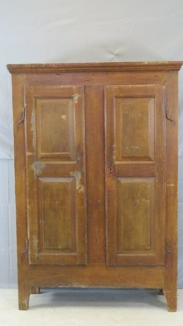 Early 19th century pine blind door flat wall cupboard (1 of 11)