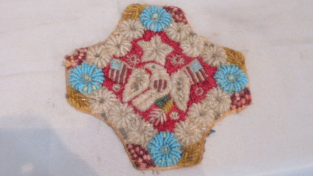 Native American patriotic piece of beadwork (1 of 3)