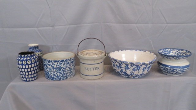 6 pcs of blue and white pottery (1 of 6)