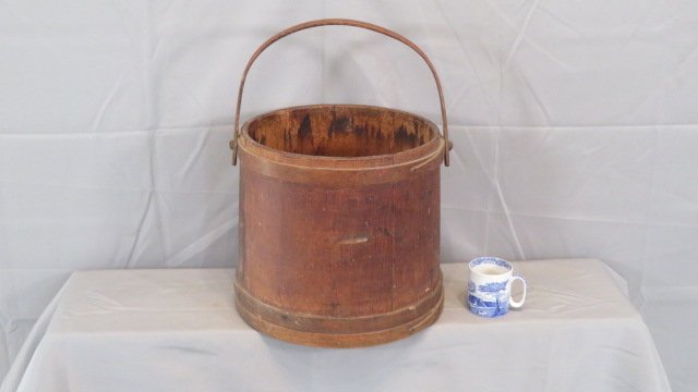 Large wood firkin in original natural surface (1 of 4)