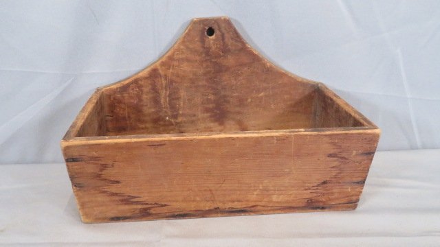 19th century pine hanging wall box (1 of 4)